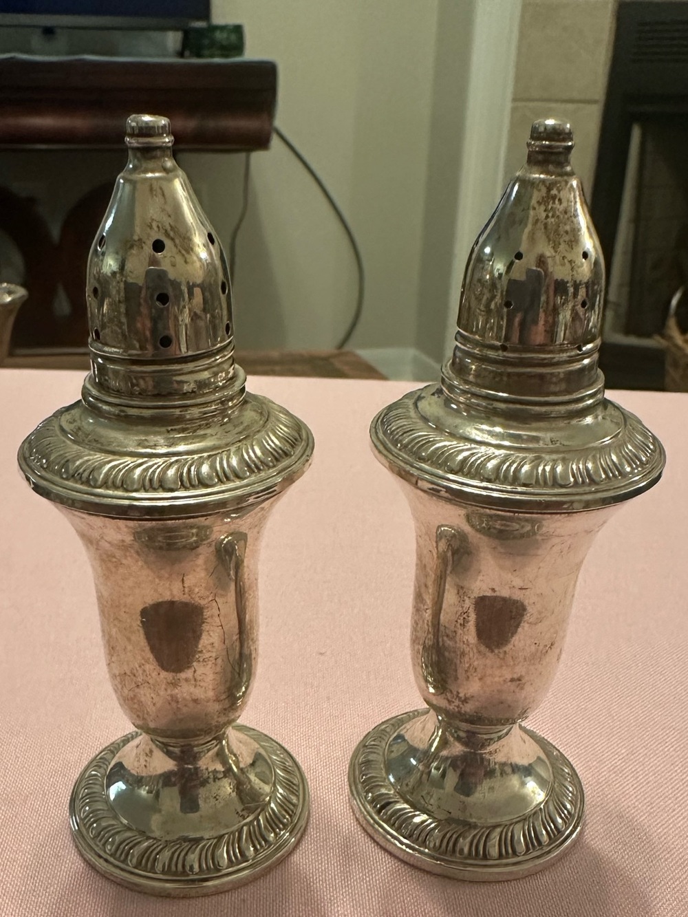 Vintage Sterling Weighted Silver Salt & Pepper Shakers